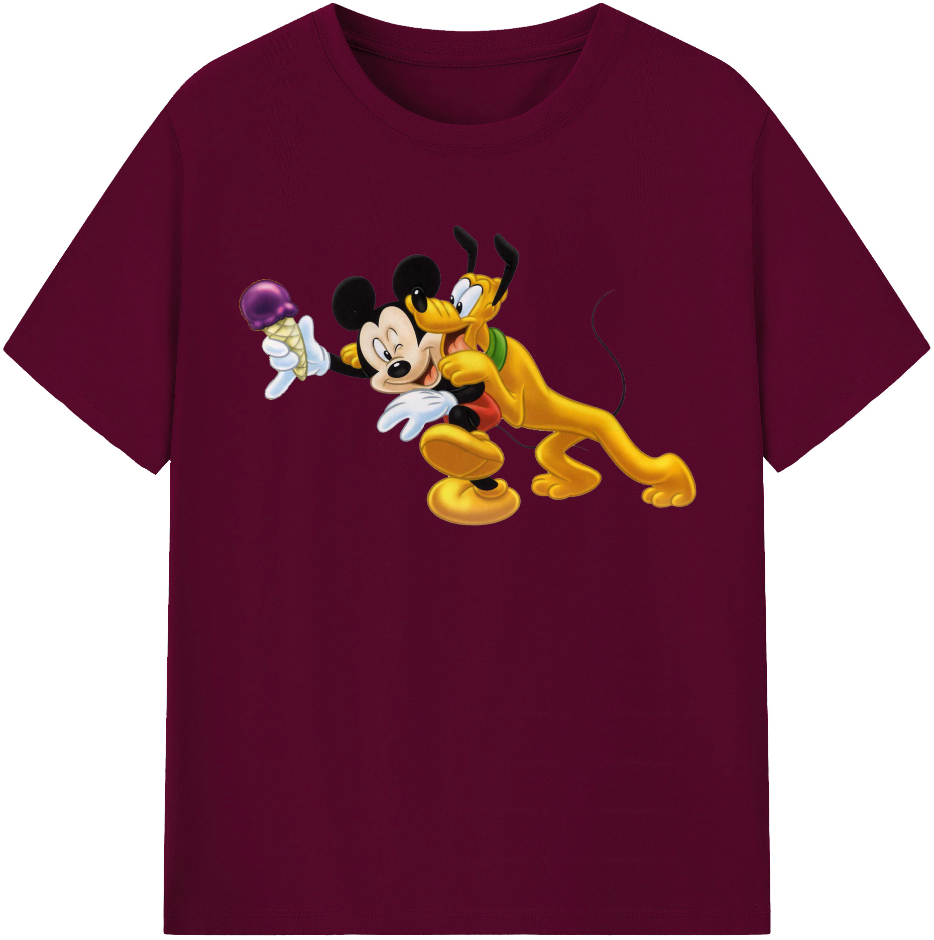 （画像用） ミッキーマウス Mickey Mouse レディースカジュアルプリントTシャツ（綿100％）
